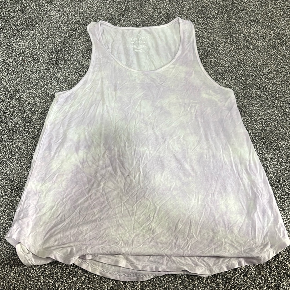 Purple tye dye American eagle tank top